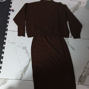 Brown Women's Sweater Set